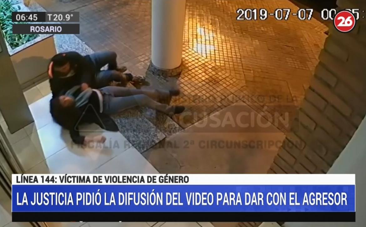 Difunden imágenes del ataque de un abusador en Rosario, CANAL 26