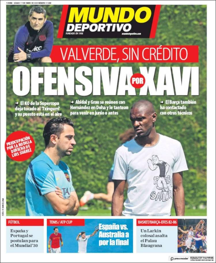 Tapas de diarios, Mundo Deportivo, sábado 11 de enero de 2020