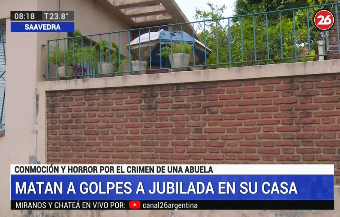 Matan a golpes a una jubilada en su casa de Saavedra, CANAL 26