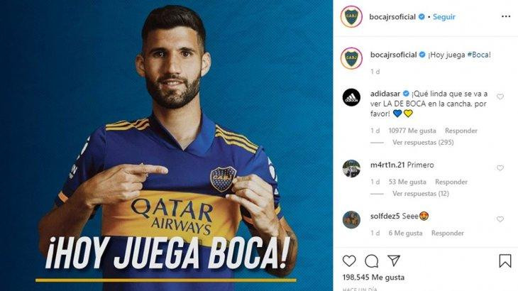 Comentario de la marca Adidas en posteo de Boca por nueva camiseta