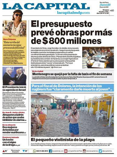 Tapas de diarios, La Capital, jueves 23 de enero de 2020