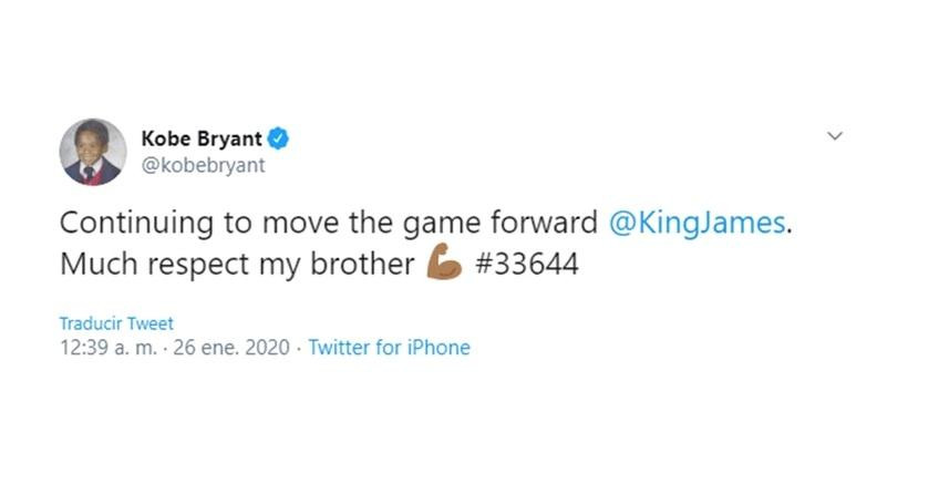 El último mensaje de Kobe Bryant en Twitter