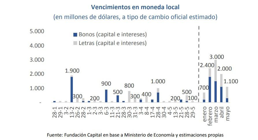 Vencimientos en moneda local, Fundación Capital