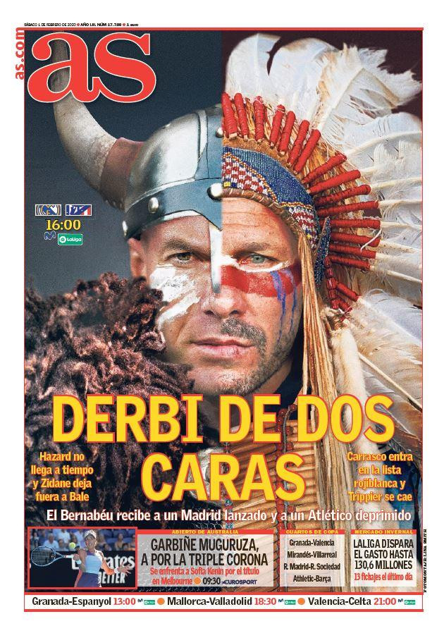 Tapas de diarios, As de España, sábado 1 de febrero de 2020