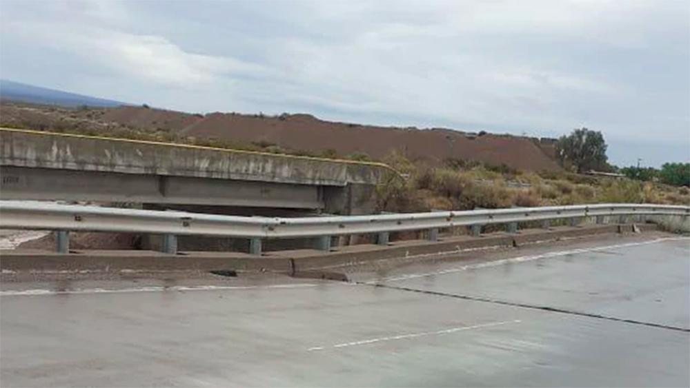 Puente cortado en Ruta 40, Mendoza