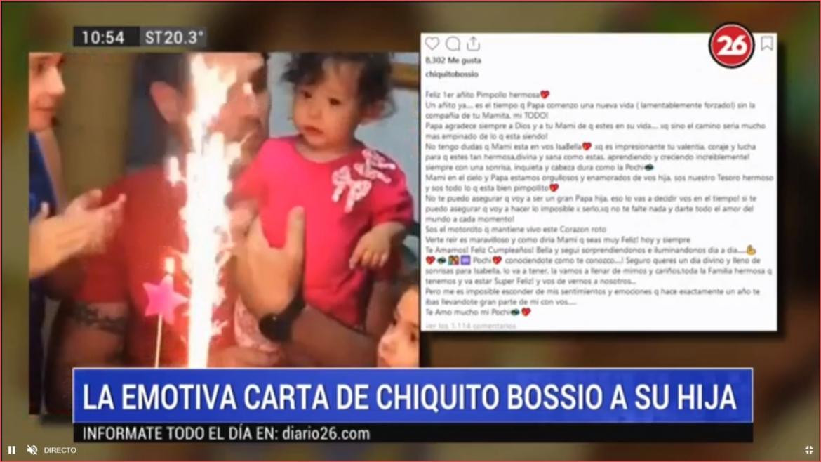 Carta de Chiquito Bossio a su hija