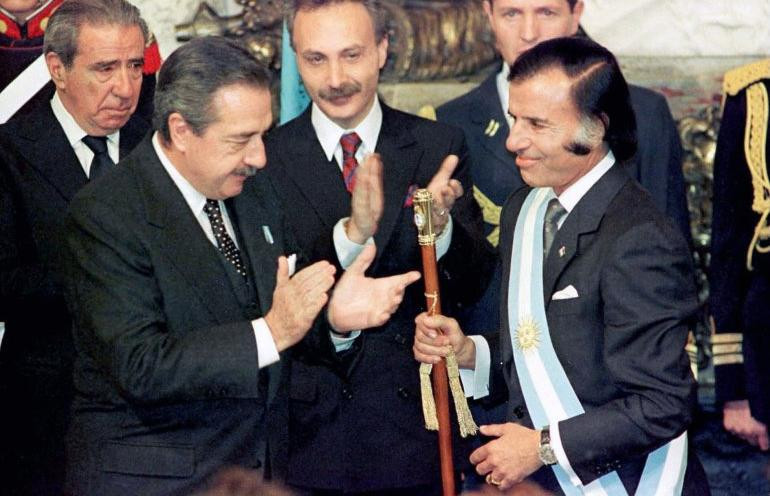 Raúl Alfonsín y Carlos Menem, presidentes de la Nación