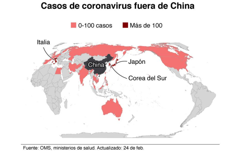 Mapa mundial de Coronavirus
