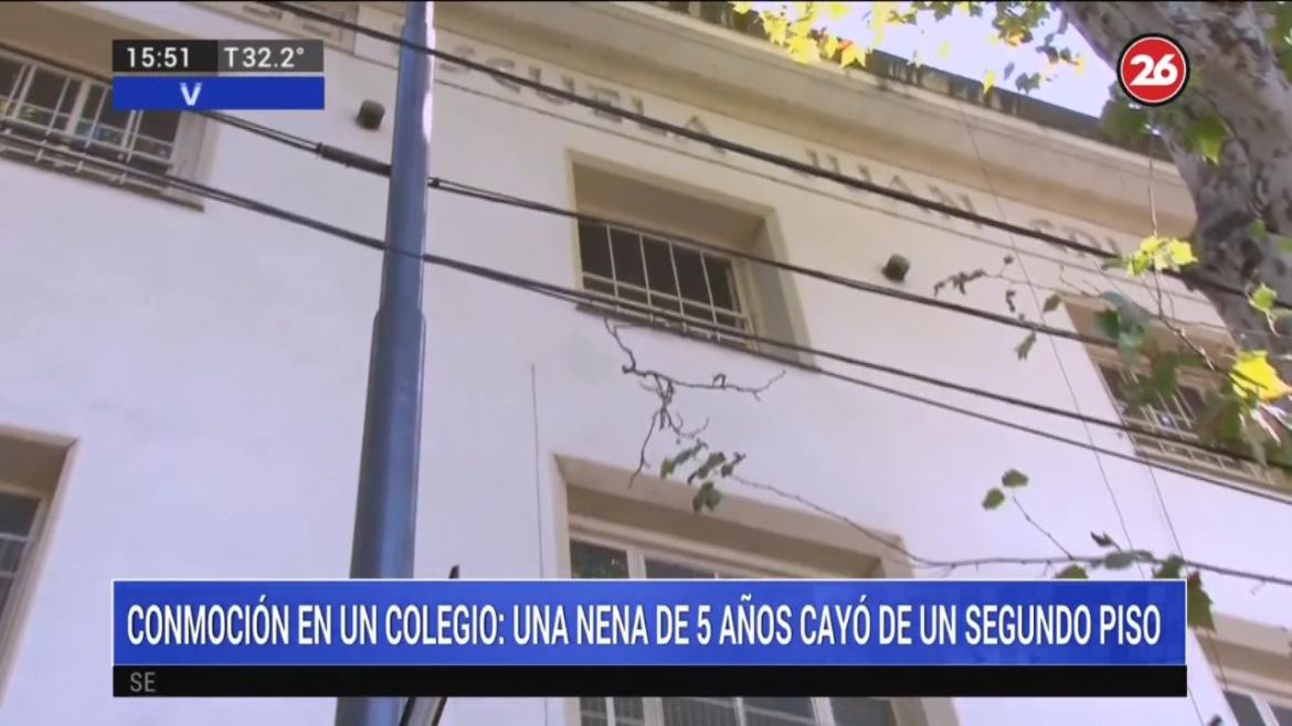 Niña cayó de un segundo piso en jardín de Palermo, CANAL 26	