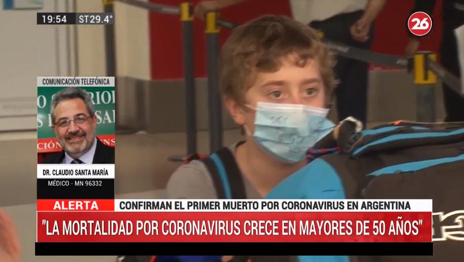Coronavirus, primera muerte en Argentina