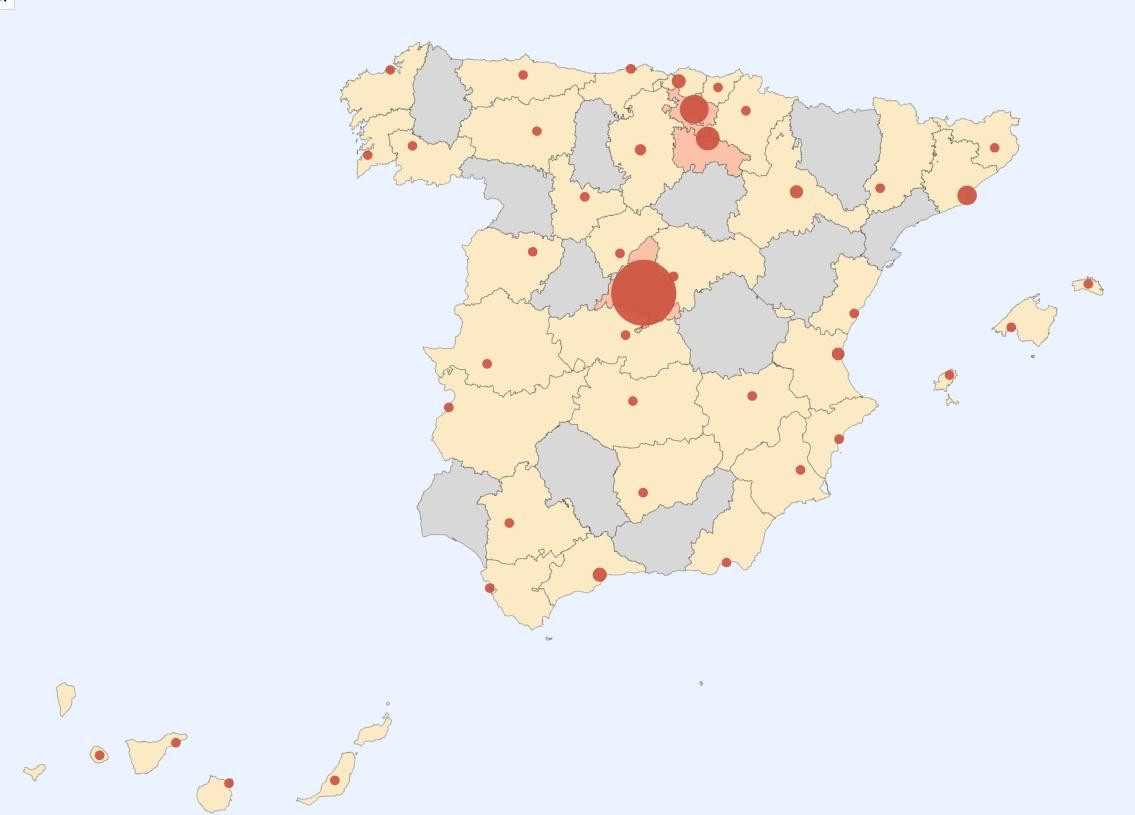 Coronavirus, mapa España