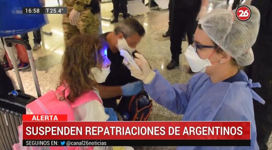 Coronavirus, Argentina, repatriación de argentinos, Canal 26	