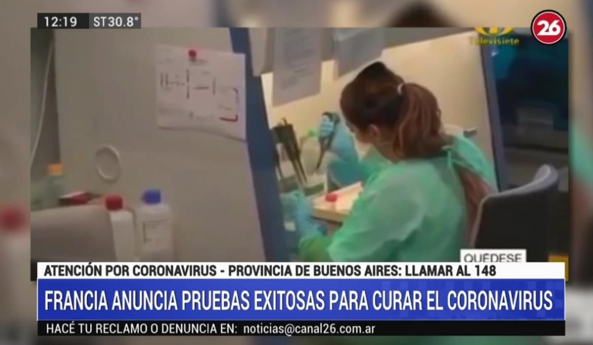 Francia anuncia avances en la cura contra el coronavirus
