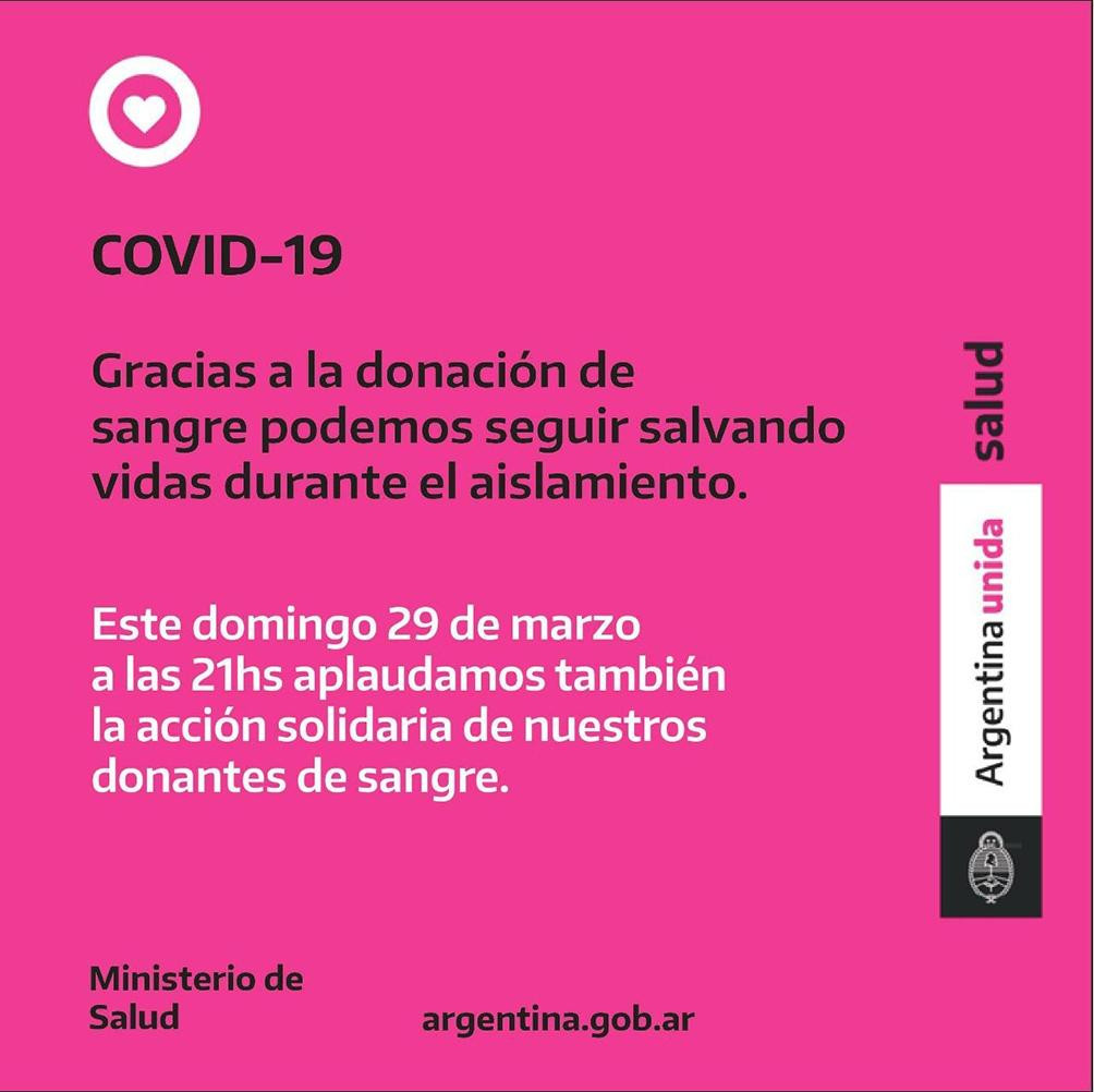 Coronavirus, Argentina, donación de sangre