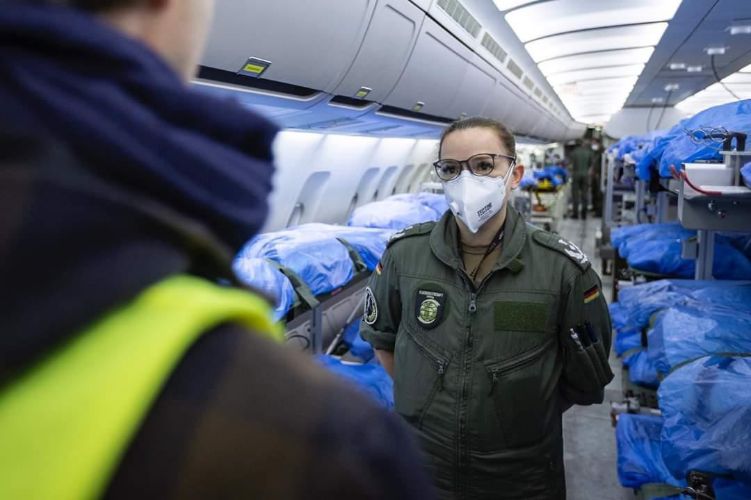 Avión de Alemania para trasladar a pacientes italianos