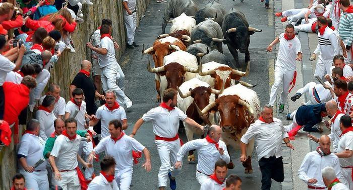 Encierro de toros en Pamplona