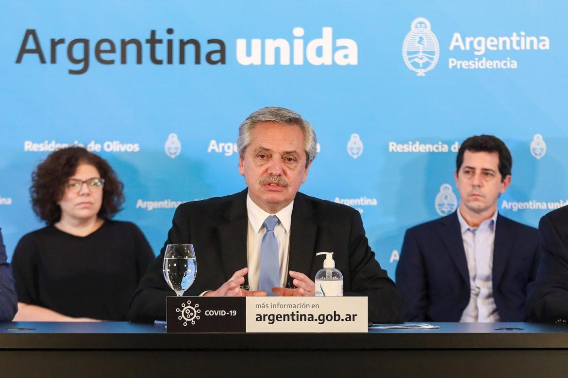 Alberto Fernández en conferencia de prensa