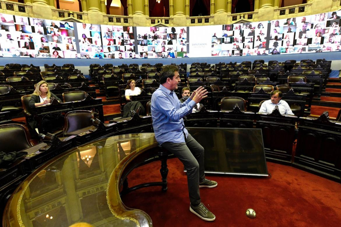 El Congreso se prepara para la primera sesión virtual de su historia, Sergio Massa	