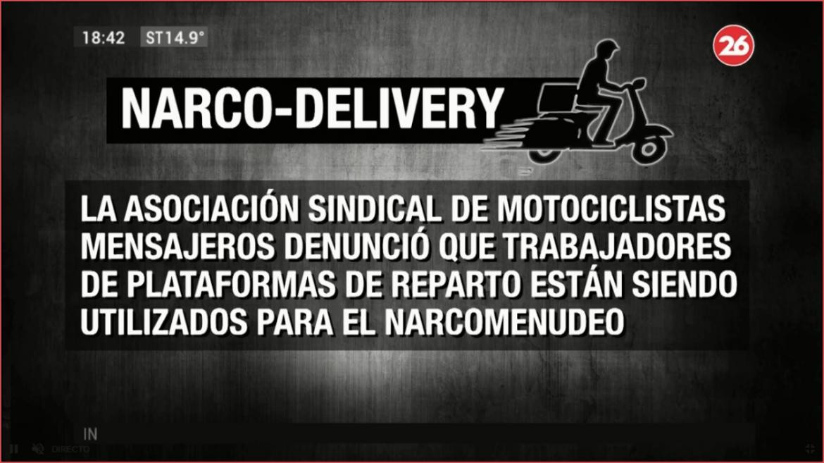 Narco delivery en tiempos de cuarentena, Canal 26