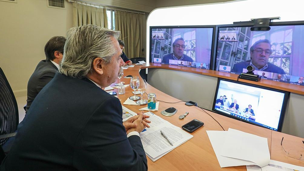 Alberto Fernández, presidente de Argentina, videoconferencia con BID