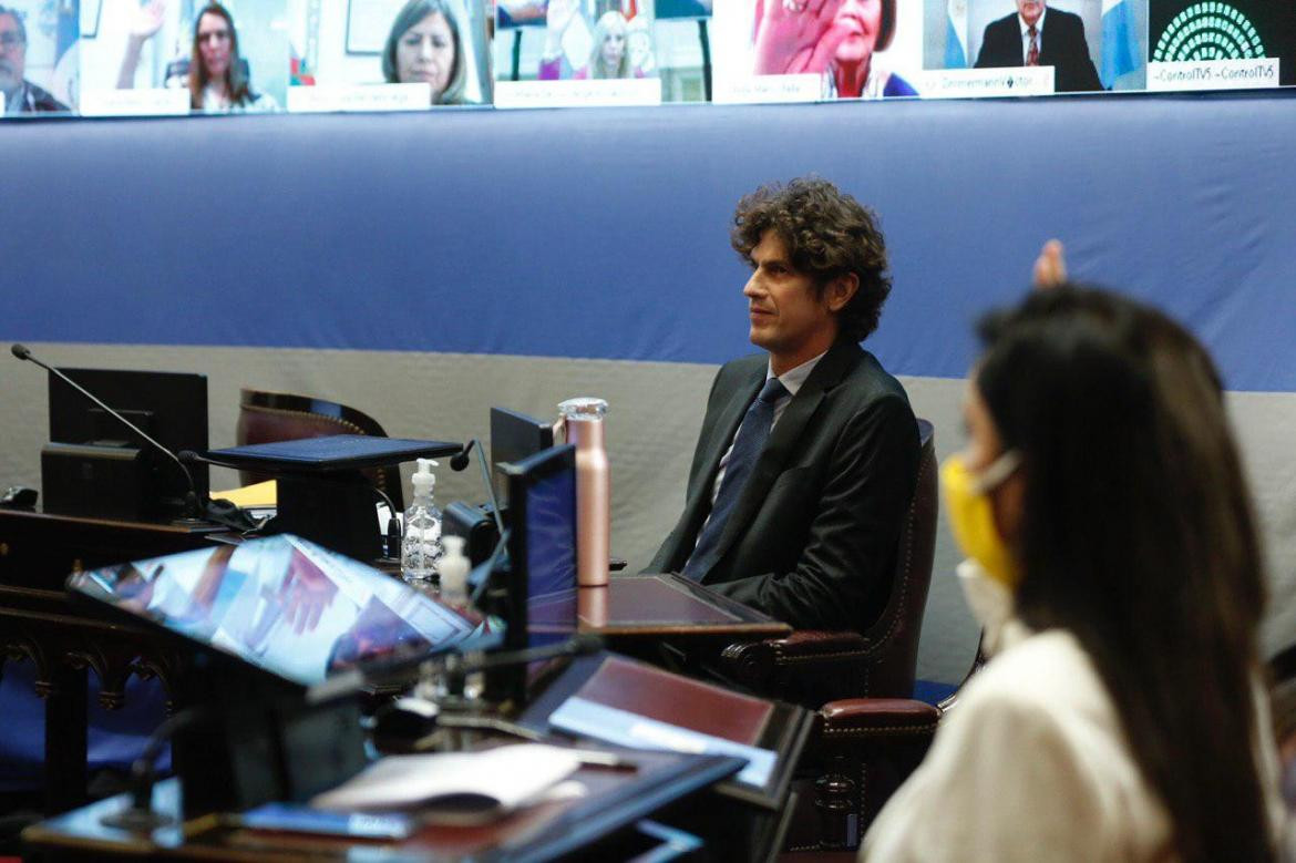 Senado, primera sesión virtual, Martín Lousteau, Foto Presidencia