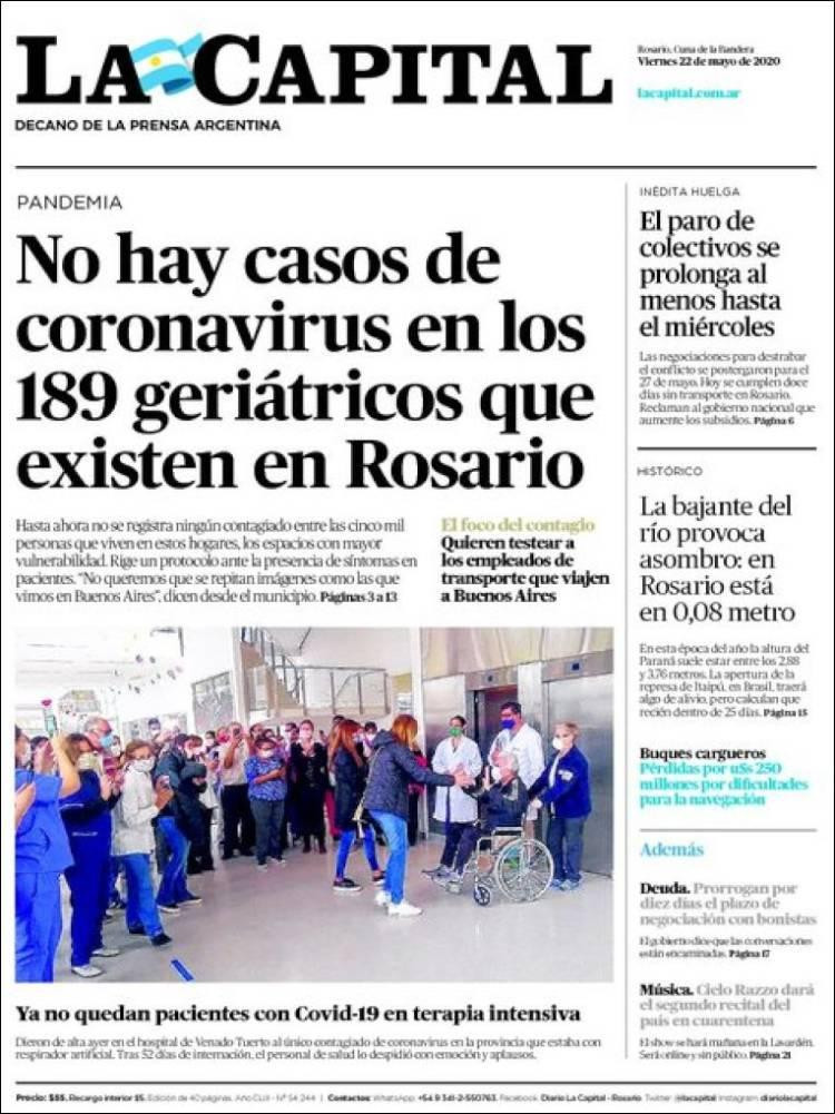Tapas de diarios, La Capital, viernes 22 de mayo de 2020