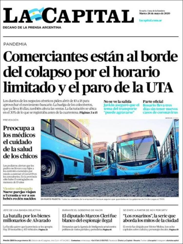 Tapas de diarios, La Gaceta, martes 26 de mayo de 2020
