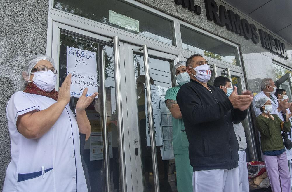 Coronavirus, Argentina, protesta en hospital, NA