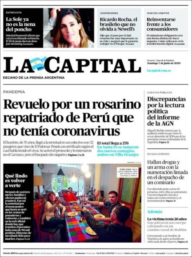 Tapas de diarios, La Capital, domingo 7 de junio
