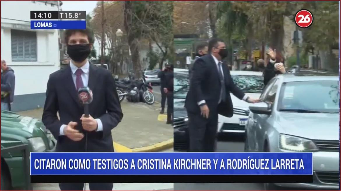 Cristina Fernández de Kirchner llegó a Tribunales de Lomas de Zamora para declarar en causa por supuesto espionaje
