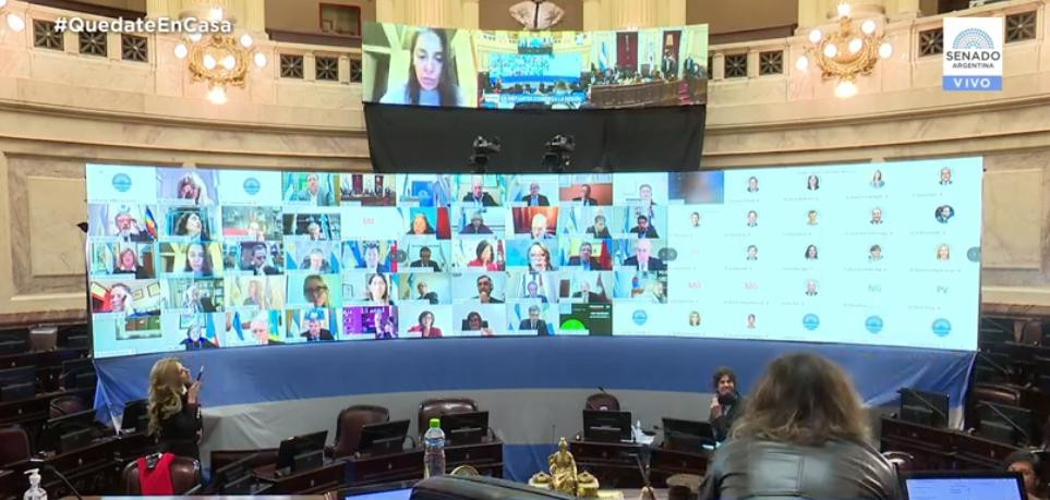 Sesión virtual del Senado para tratar la Ley de Alquileres