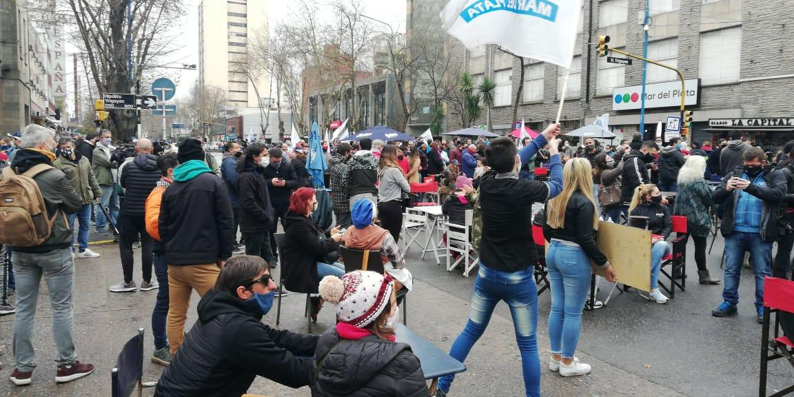 Protesta de gastronómicos en Mar del Plata, cuarentena