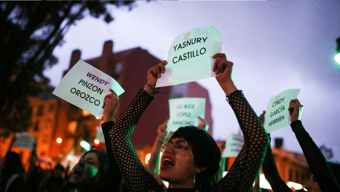 Protesta en Colombia por femicidios
