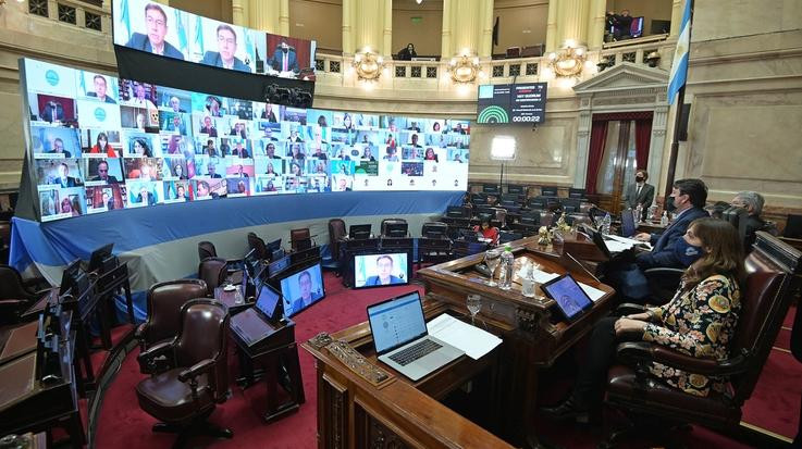 El Senado volvió a sesionar de forma remota en medio de la cuarentena, Agencia NA