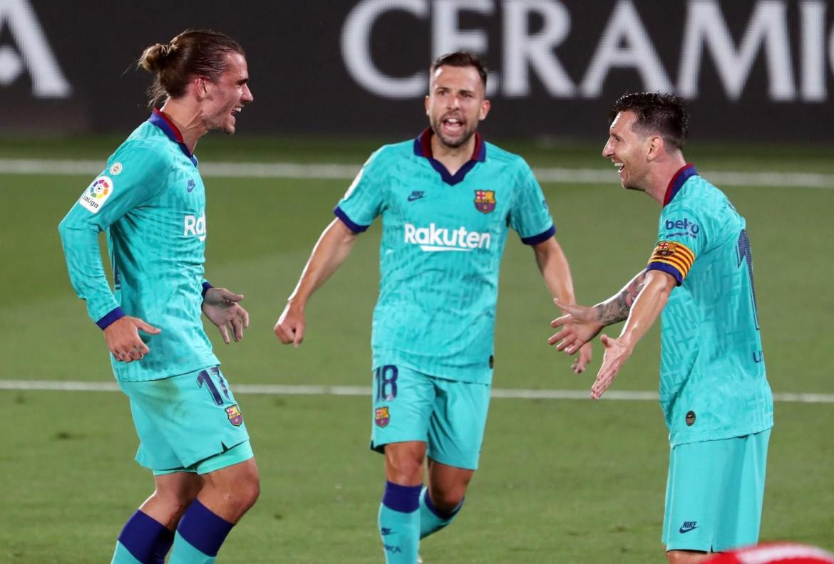 Lionel Messi y Antoine Griezmann, Barcelona le gano al Villarreal por 4 a 1, La Liga de España, NA