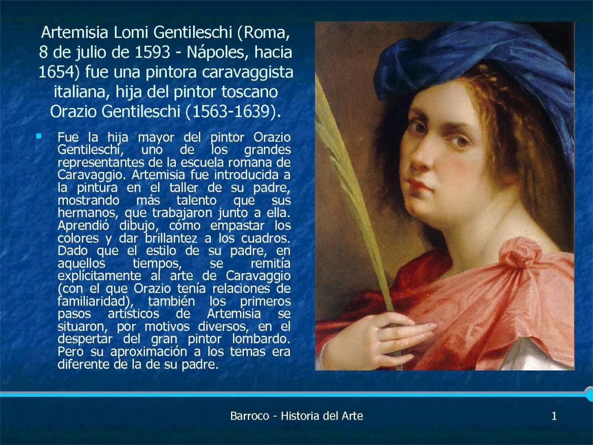 Artemisia Gentileschi, pintora barroca feminista, arte