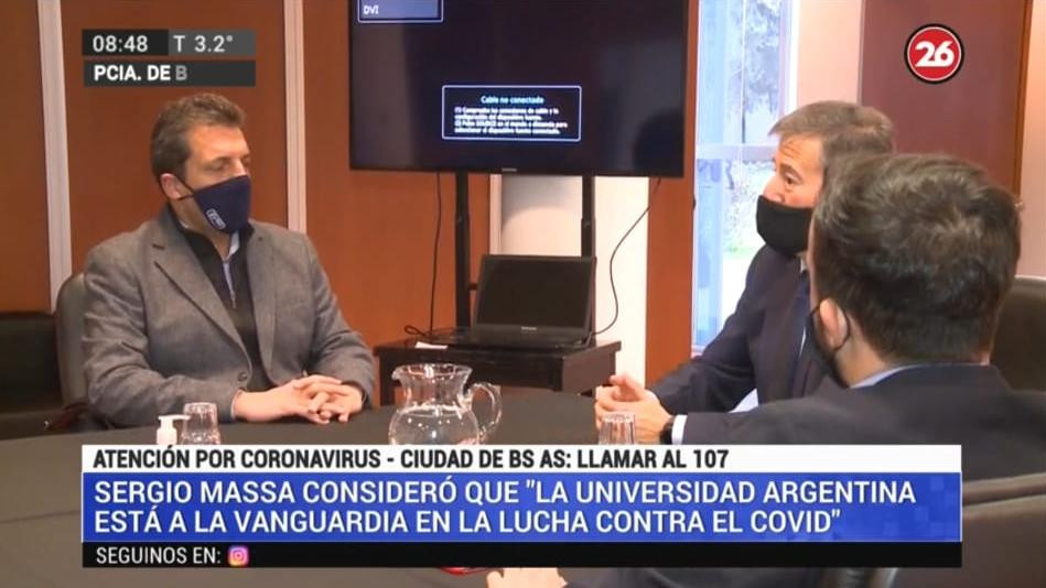 Sergio Massa, coronavirus, Canal 26