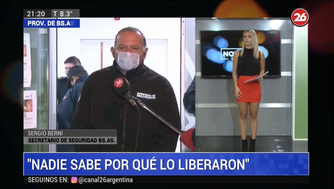 Sergio Berni, detención de ladrón en Quilmes, Canal 26	