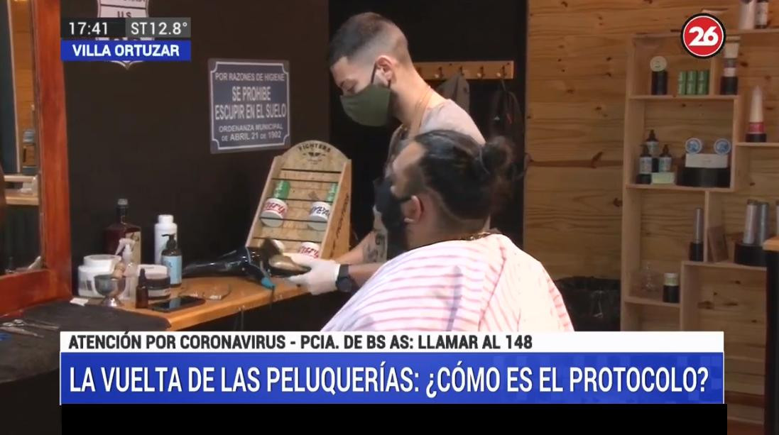 Apertura de peluquerías en Ciudad de Buenos Aires, cuarentena, Canal 26