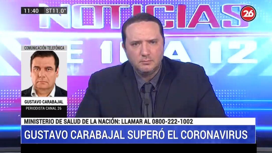 Gustavo Carabajal, coronavirus, Canal 26