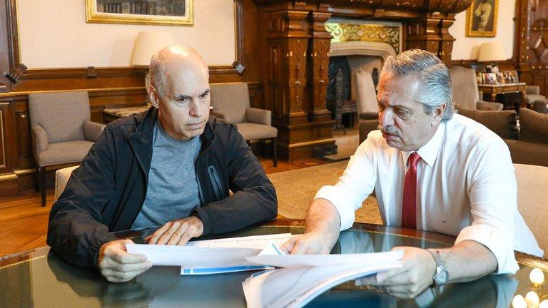 Reunión de Rodríguez Larreta y Alberto Fernández, Foto Presidencia
