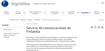 Embajada de Finlandia aclaró en comunicado que no interviene en la regulación de tarifas
