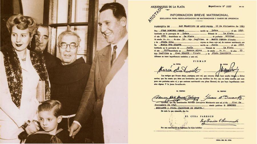 Evita y Perón, casamiento