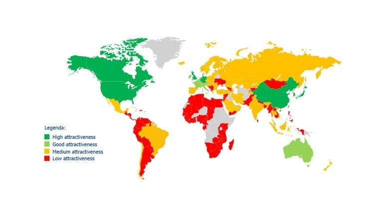 Ranking de países menos atractivos para inversiones