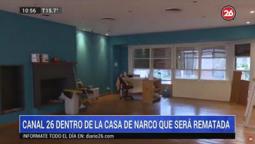 VIDEO: Canal 26 en el interior de la mansión narco de U$S2 millones que será subastada
