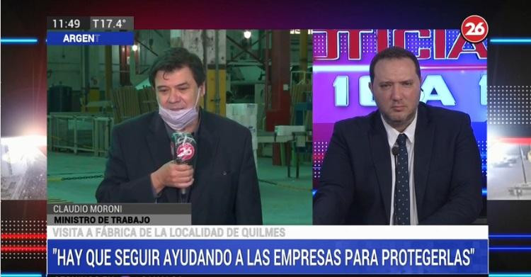 Ministro de Trabajo Claudio Moroni en Quilmes