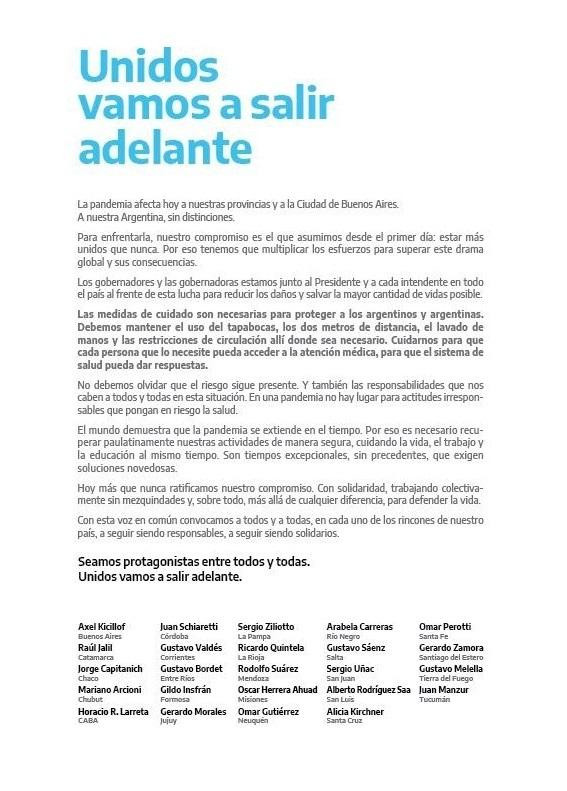 Solicitada de los 24 gobernadores de Argentina