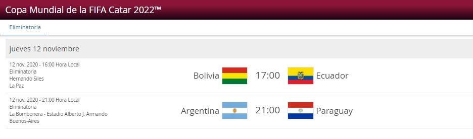 FIFA publicó que Argentina - Paraguay de Eliminatorias se jugaba en Santiago del Estero y luego lo cambió