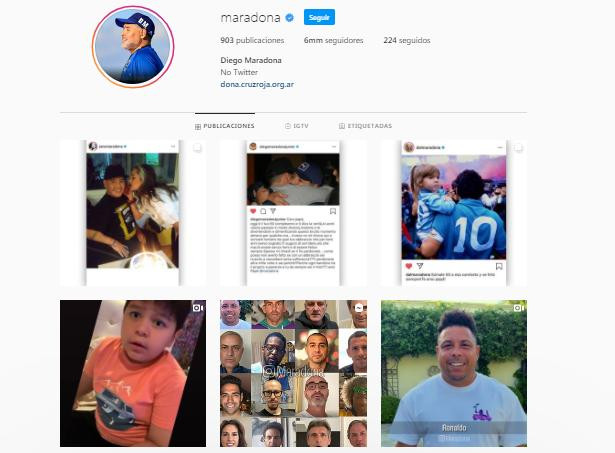 Diego Maradona, Instagram, saludos de cumpleaños