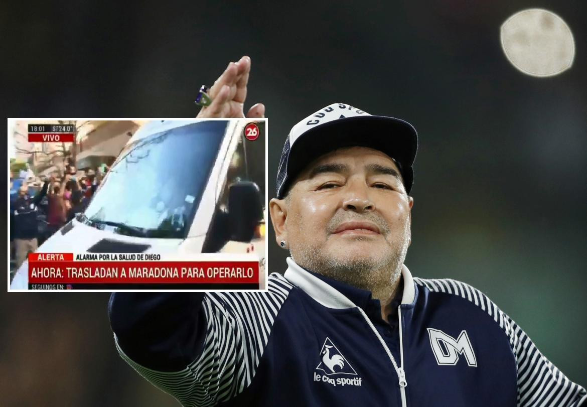 Diego Armando Maradona, REUTERS, traslado a clínica para operación, CANAL 26